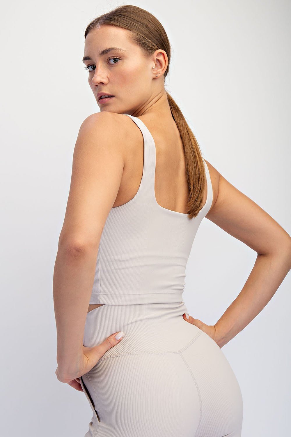 Studio Ribbed Square Neck Crop Top - Westly