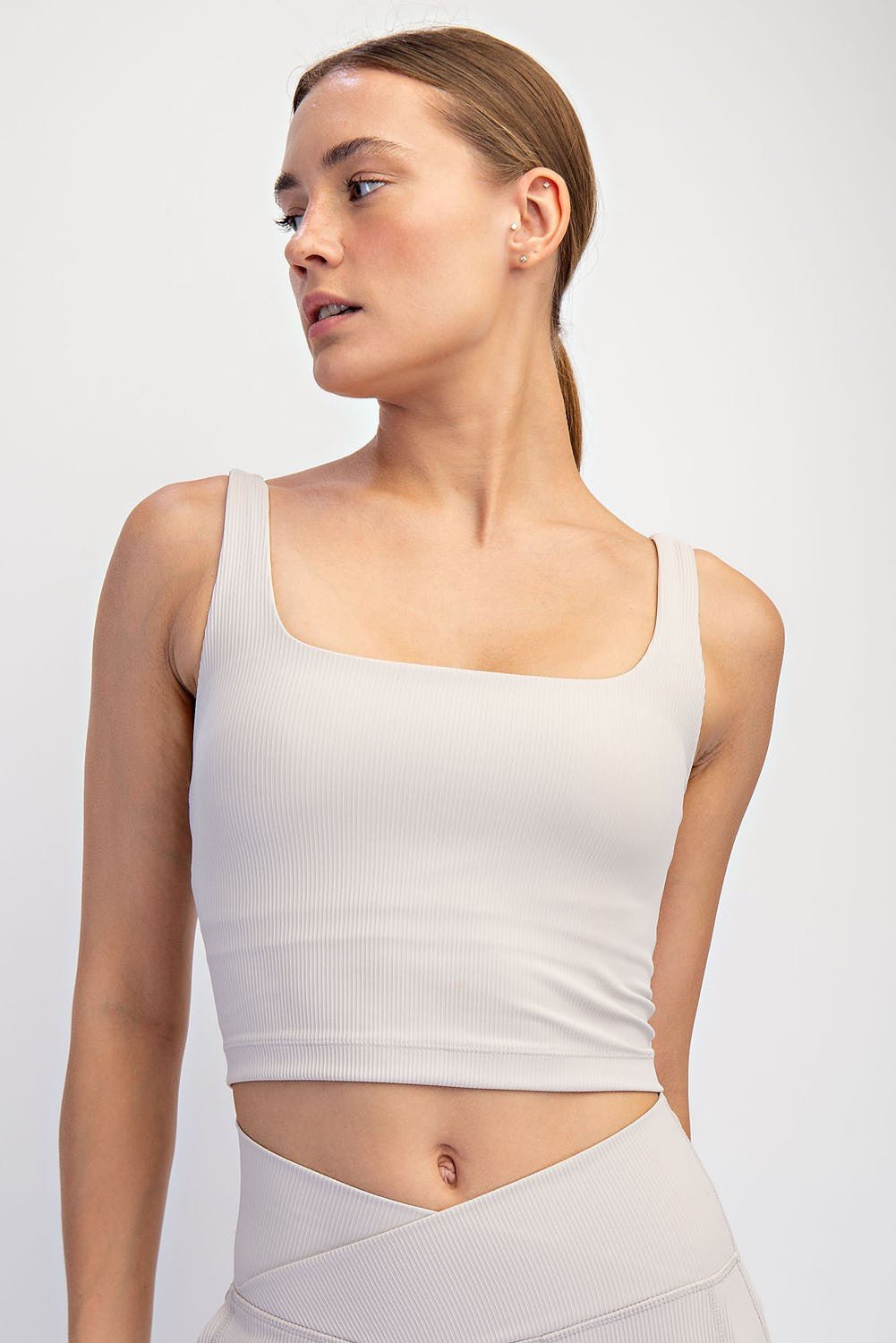 Studio Ribbed Square Neck Crop Top - Westly