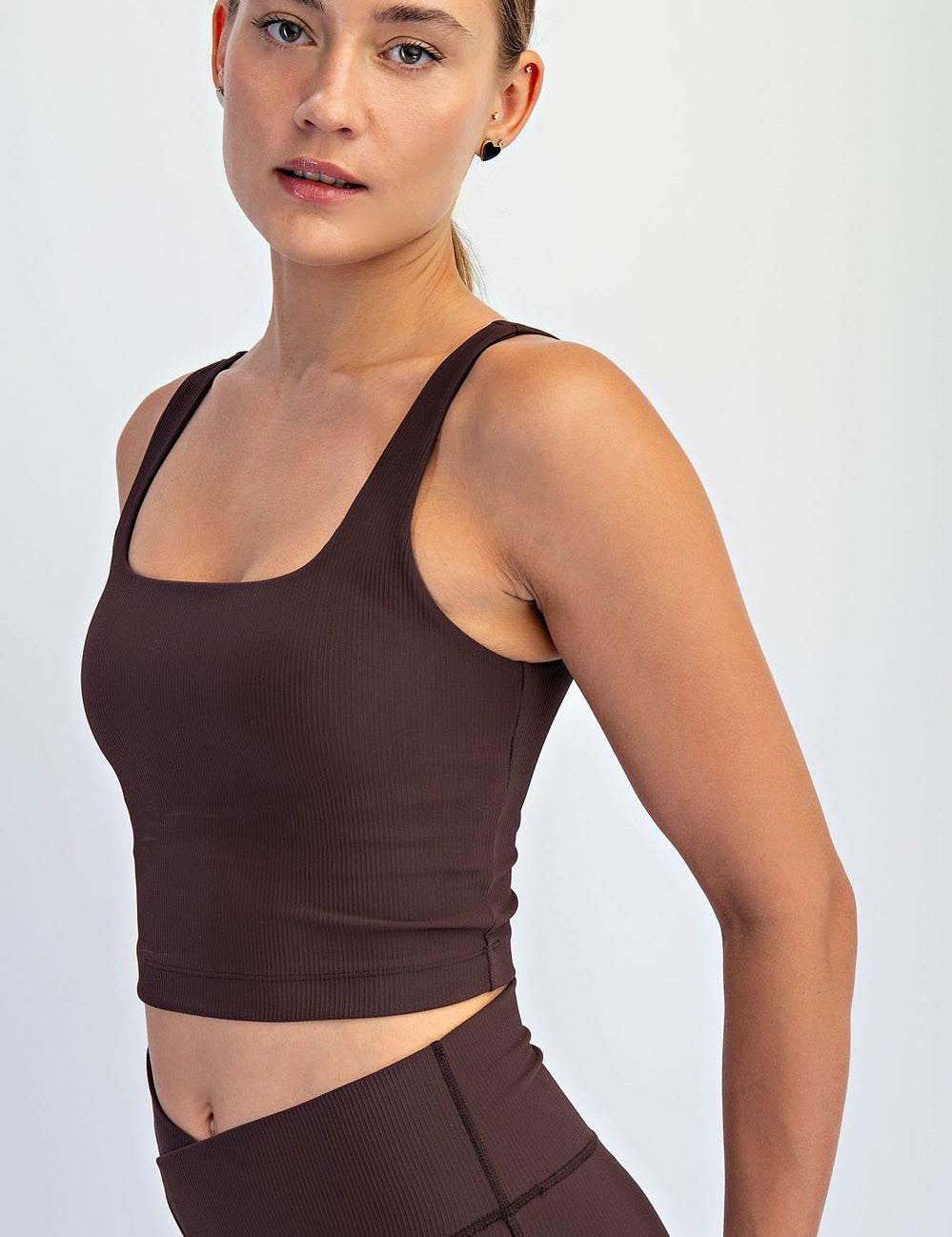 Studio Ribbed Square Neck Crop Top - Westly