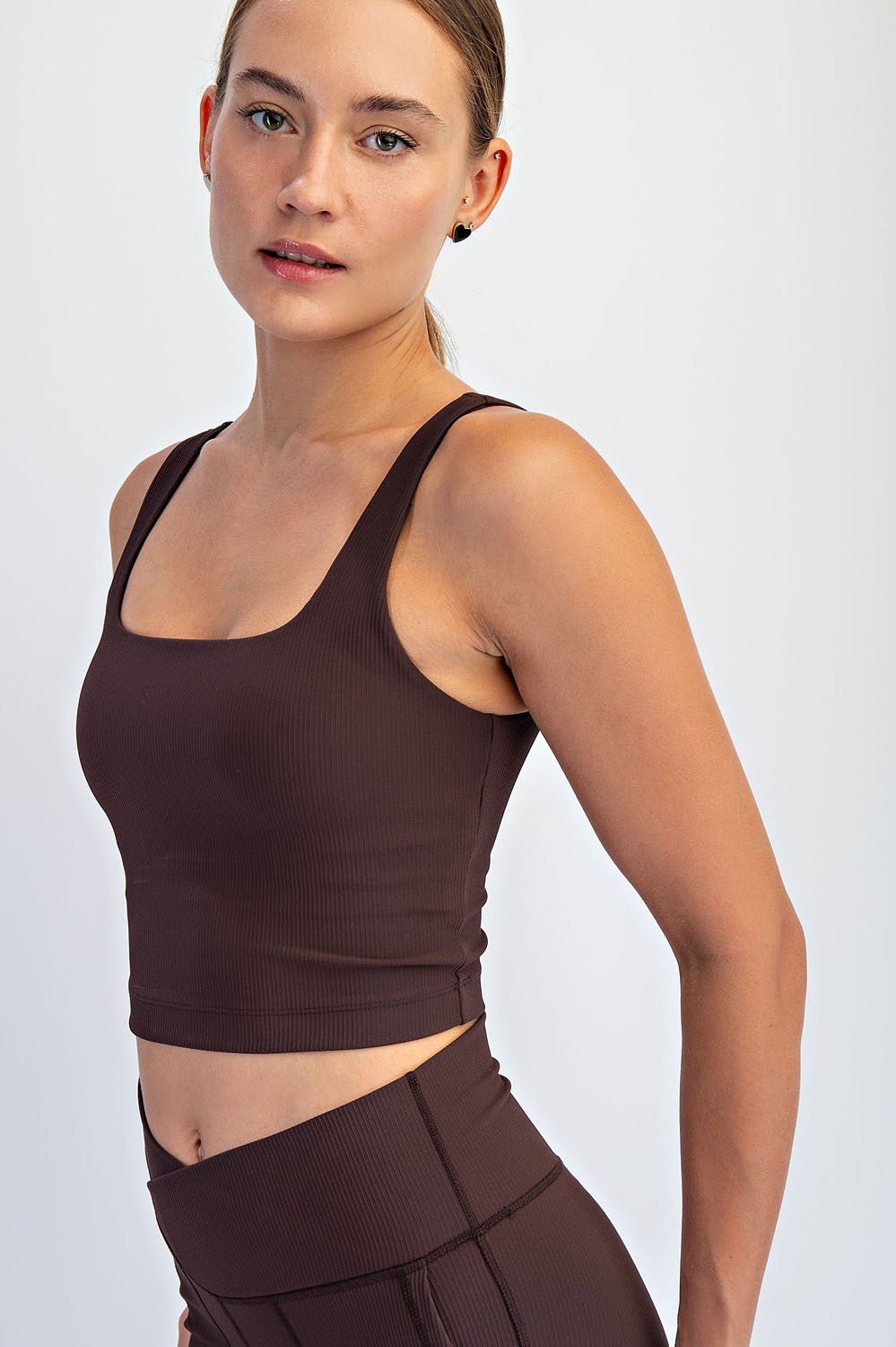 Studio Ribbed Square Neck Crop Top - Westly