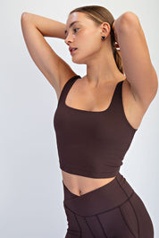 Studio Ribbed Square Neck Crop Top - Westly