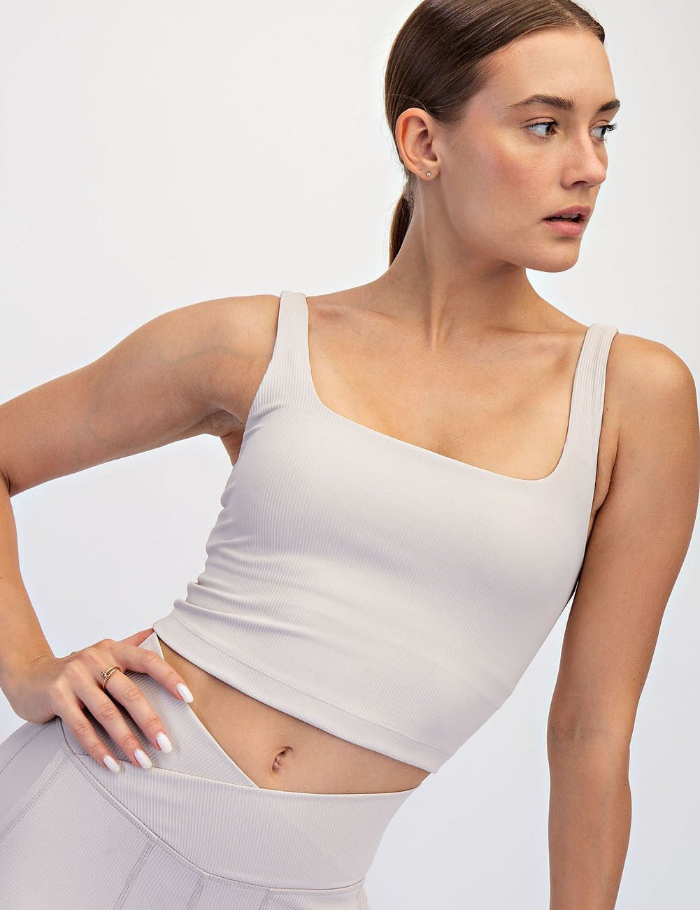 Studio Ribbed Square Neck Crop Top - Westly