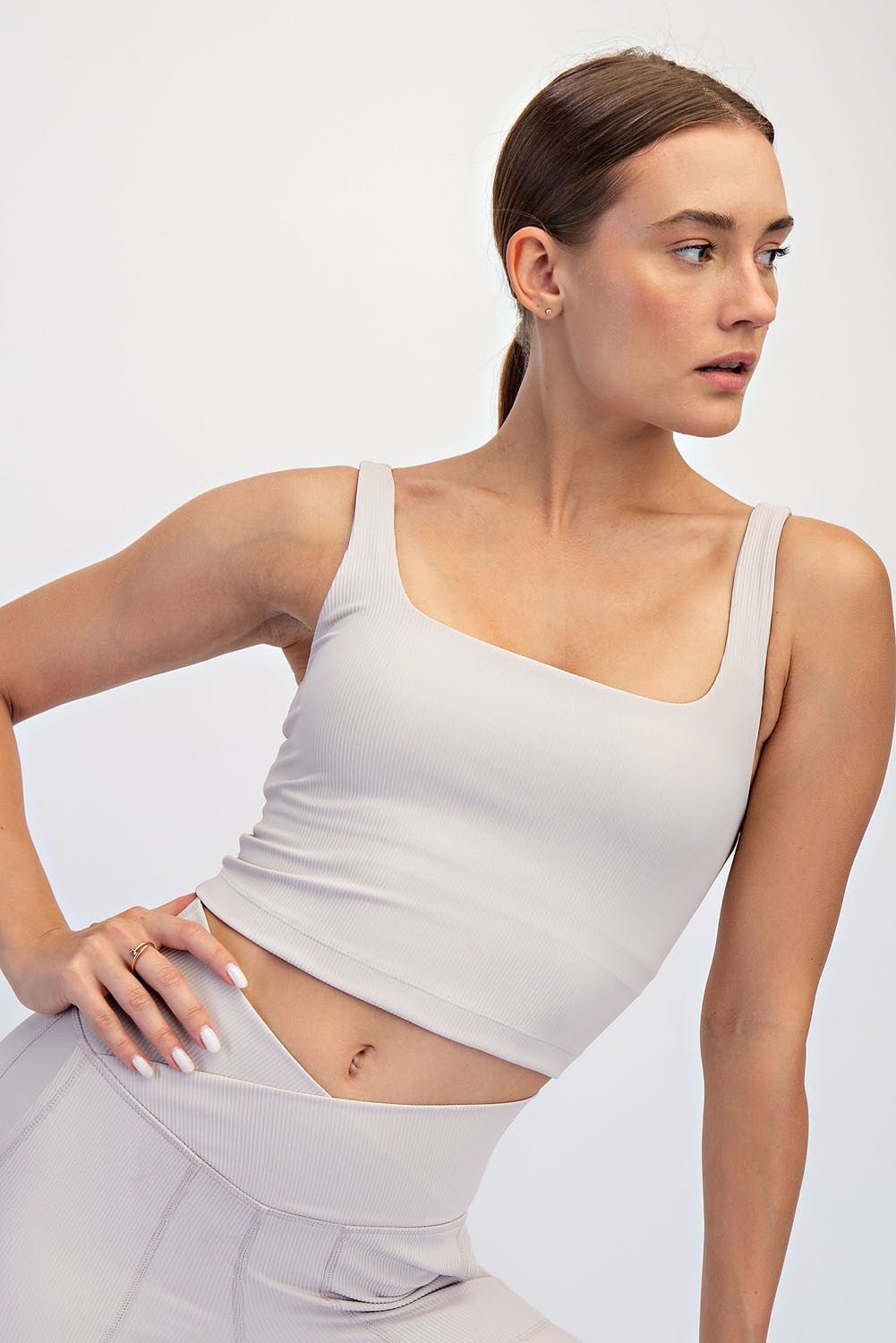 Studio Ribbed Square Neck Crop Top - Westly