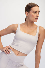 Studio Ribbed Square Neck Crop Top - Westly
