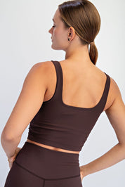 Studio Ribbed Square Neck Crop Top - Westly