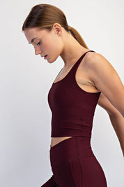Studio Ribbed Square Neck Crop Top - Westly