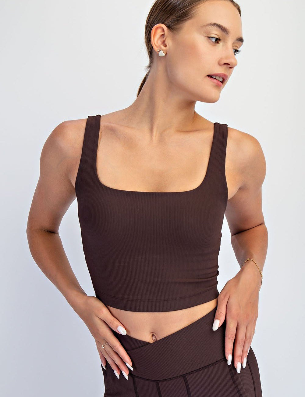 Studio Ribbed Square Neck Crop Top - Westly
