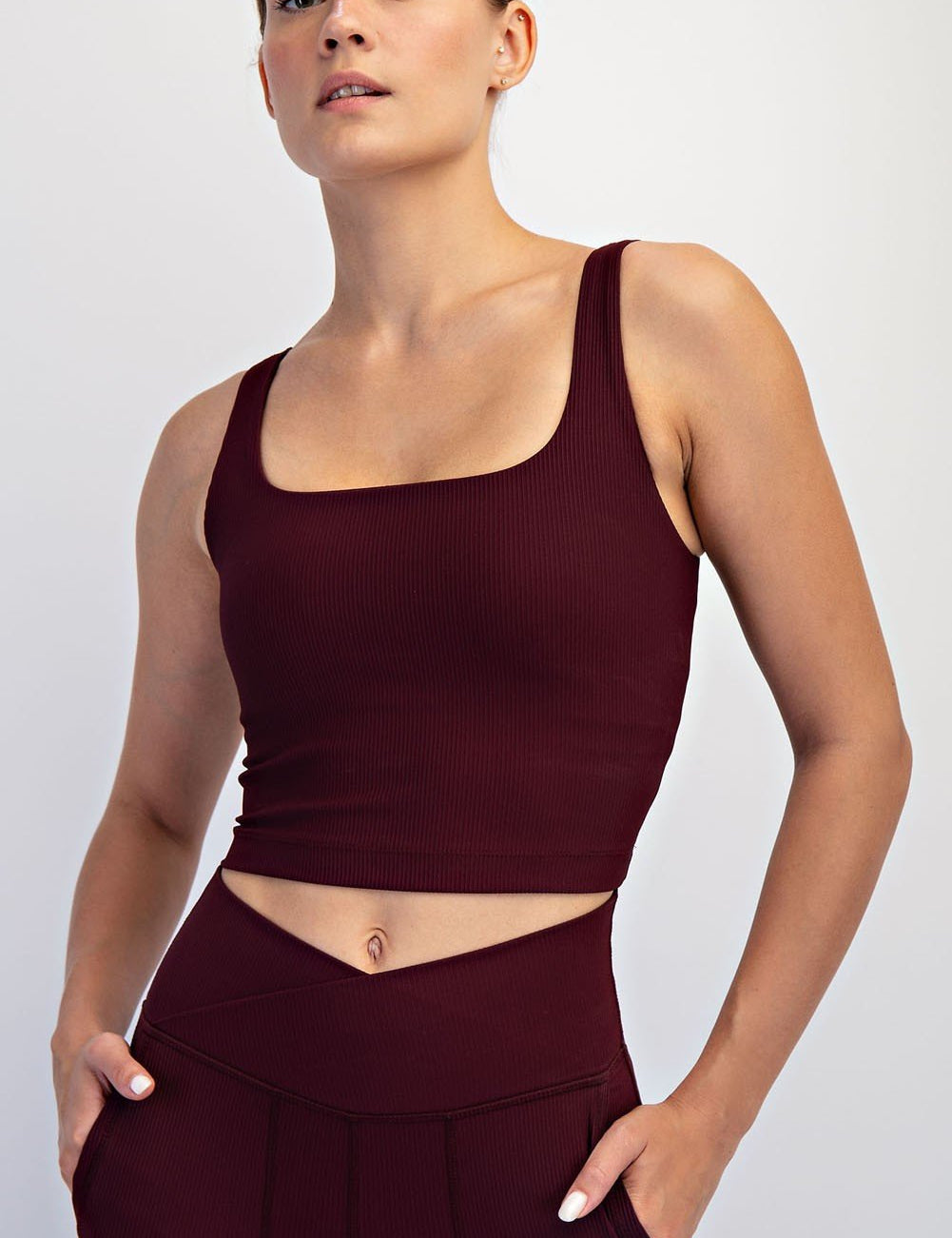 Studio Ribbed Square Neck Crop Top - Westly