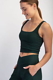 Studio Ribbed Square Neck Crop Top - Westly