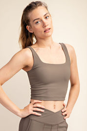 Studio Ribbed Square Neck Crop Top - Westly