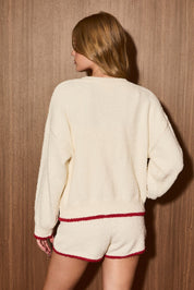 Sugarplum Gingerbread Knit Cardigan in Cream Red — product photo 05