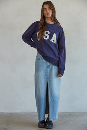 Summer Camp Oversized USA Sweatshirt - Westly