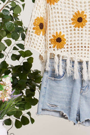 Summer Daze Sunflower Crochet Poncho - Westly