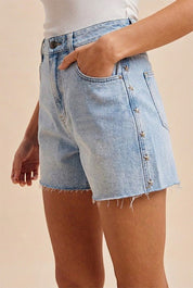 Summer Nights Studded Denim Shorts - Westly