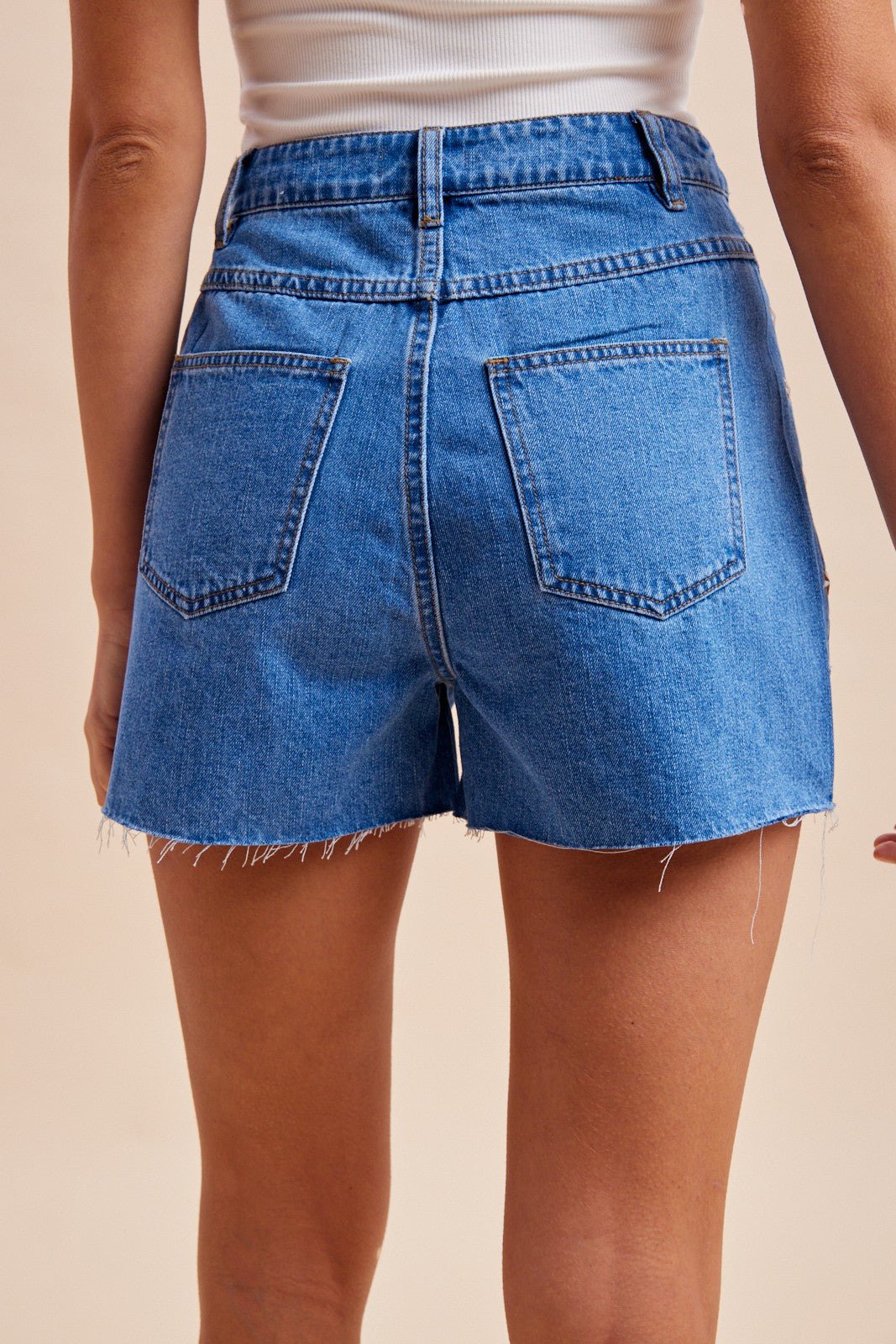 Summer Nights Studded Denim Shorts - Westly