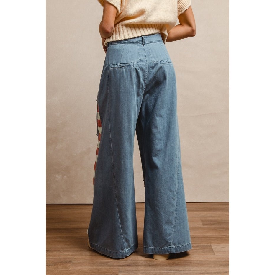 Summerland Vintage Washed American Flag Chambray Pants - Westly
