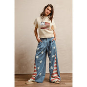 Summerland Vintage Washed American Flag Chambray Pants - Westly