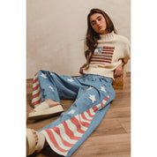 Summerland Vintage Washed American Flag Chambray Pants - Westly