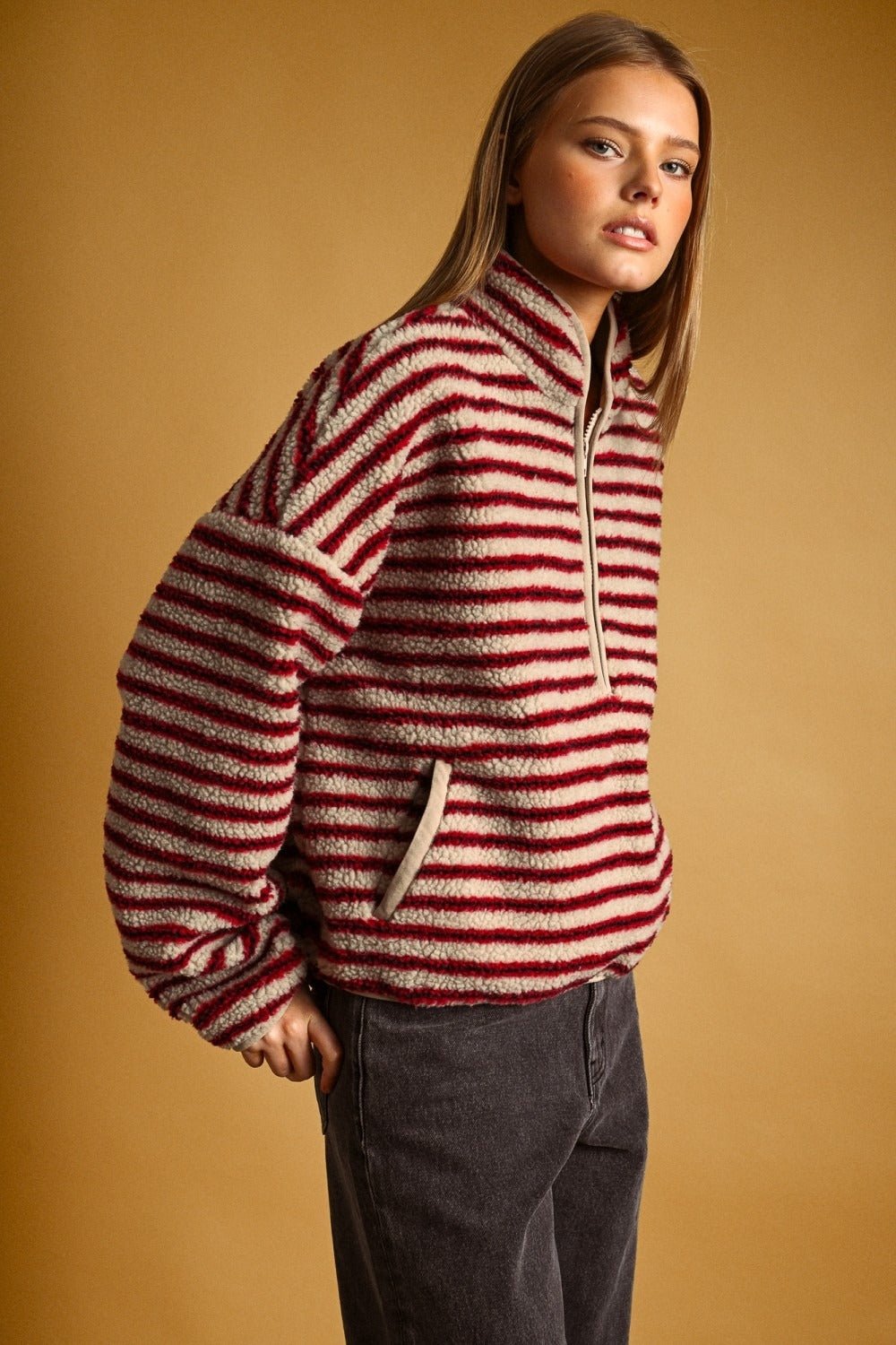 Summit Multi Stripe Sherpa Half-Zip Pullover - Westly