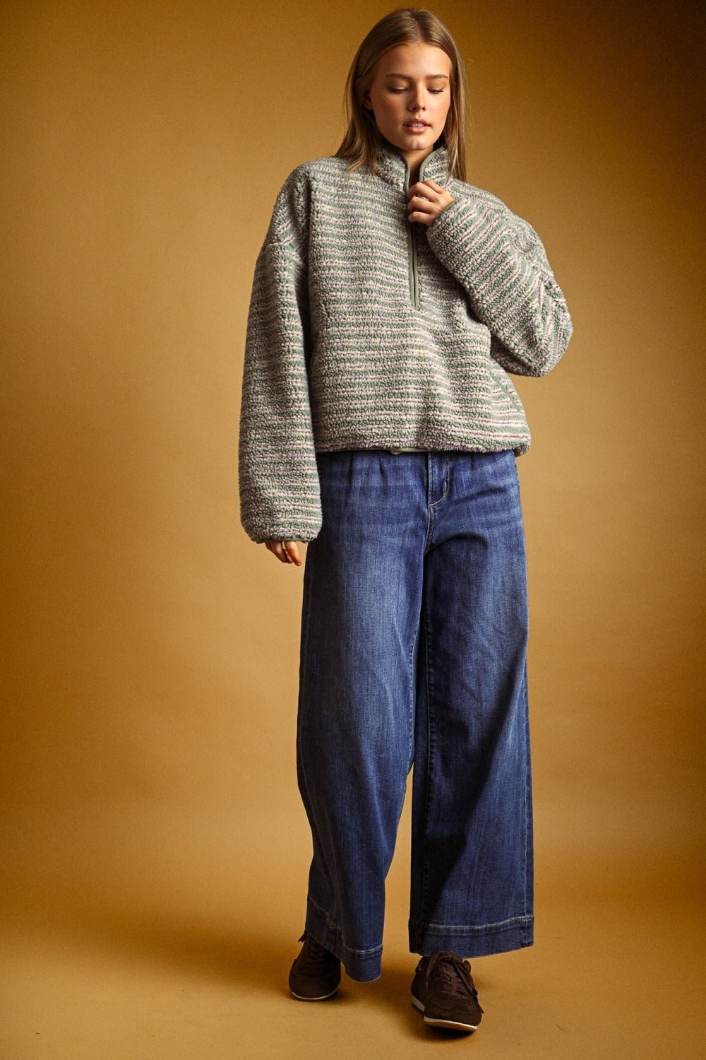 Summit Multi Stripe Sherpa Half-Zip Pullover - Westly