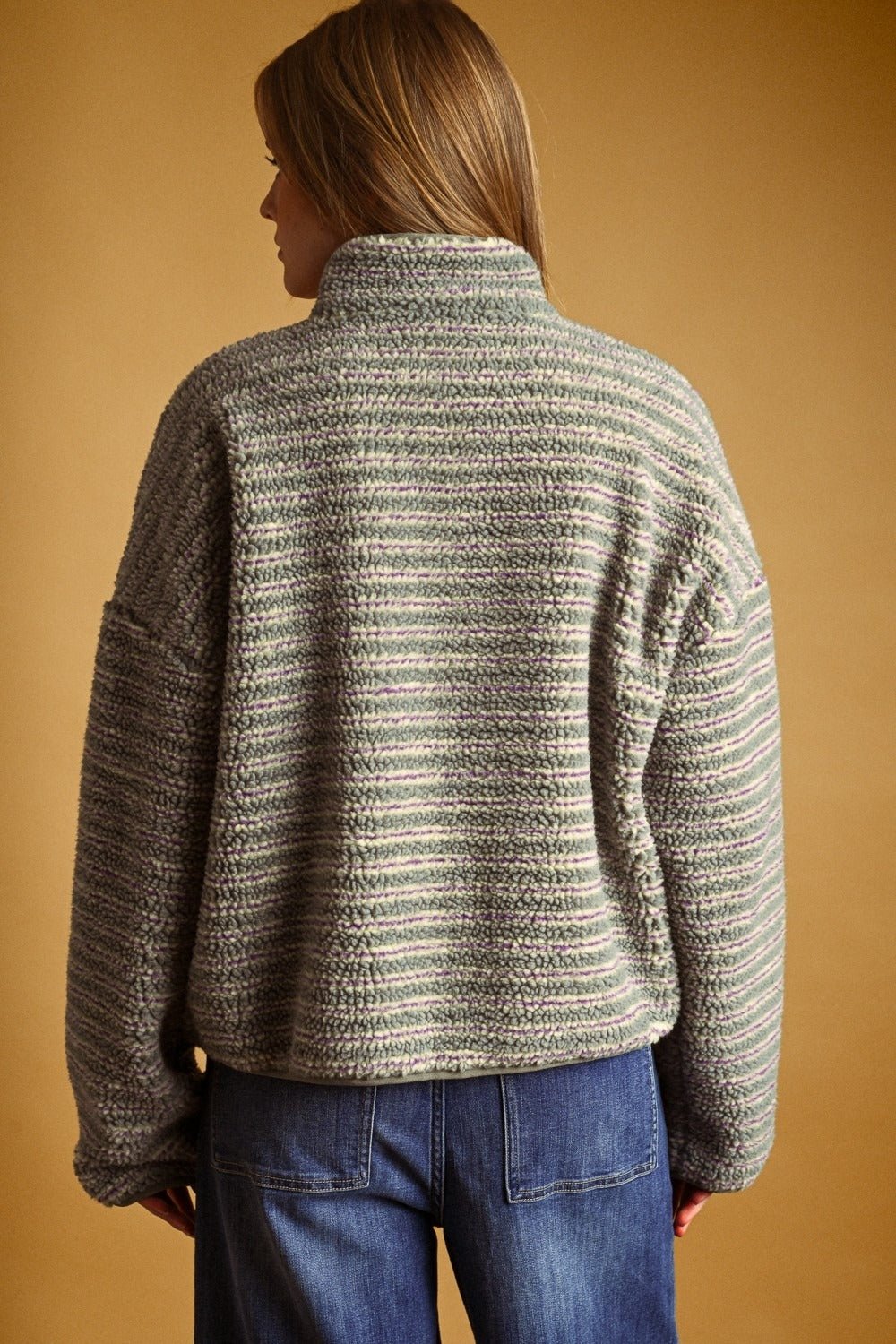 Summit Multi Stripe Sherpa Half-Zip Pullover - Westly