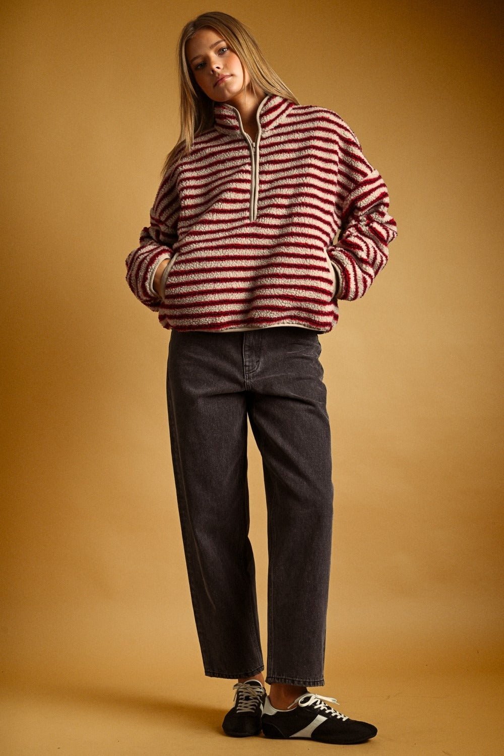 Summit Multi Stripe Sherpa Half-Zip Pullover - Westly