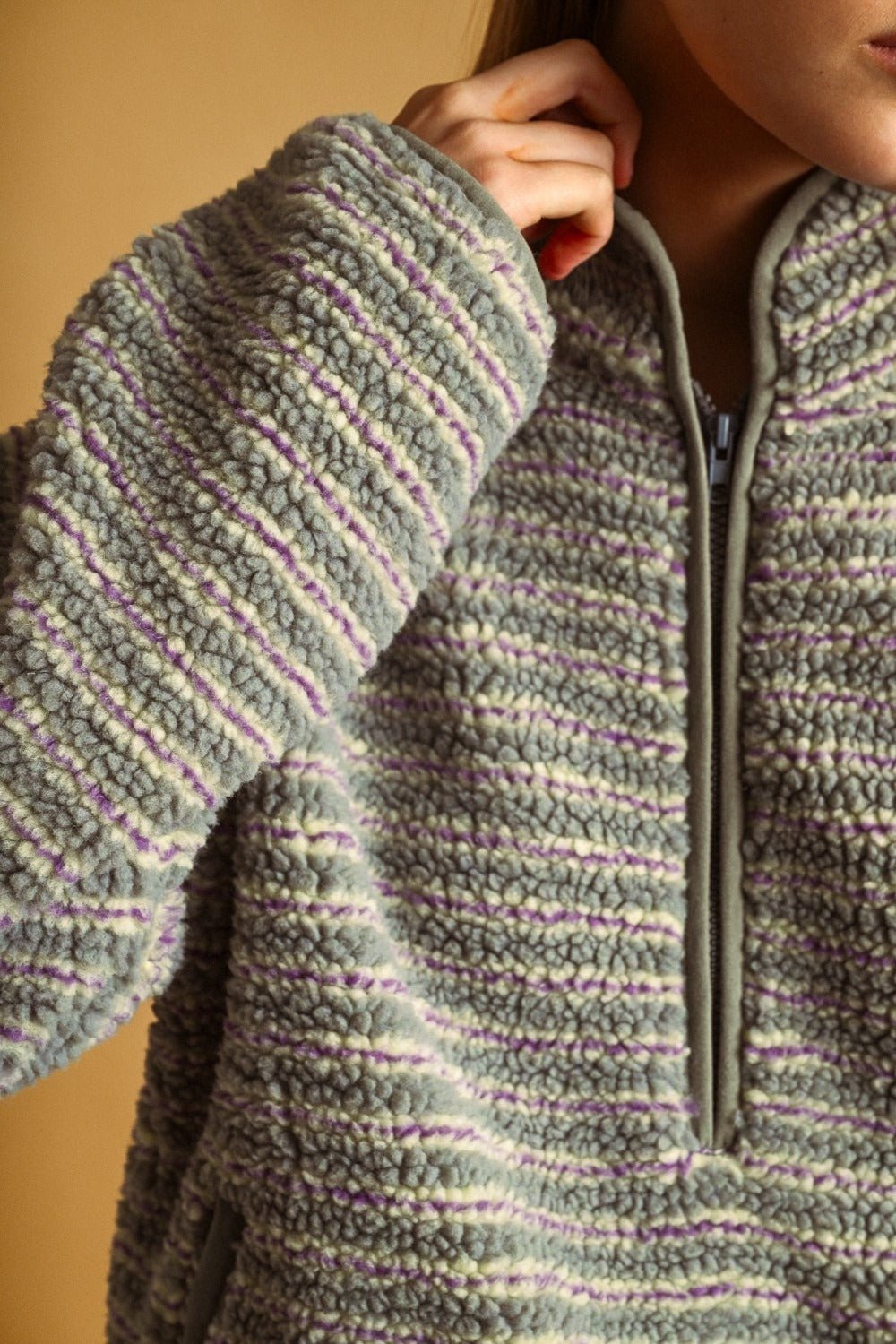 Summit Multi Stripe Sherpa Half-Zip Pullover - Westly