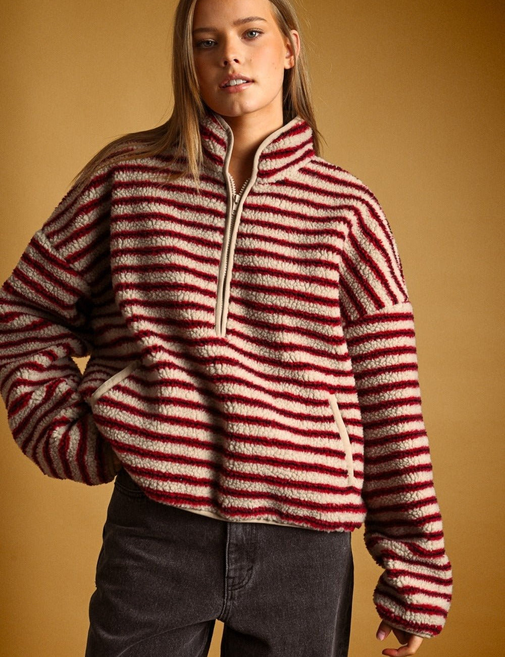 Summit Multi Stripe Sherpa Half-Zip Pullover - Westly