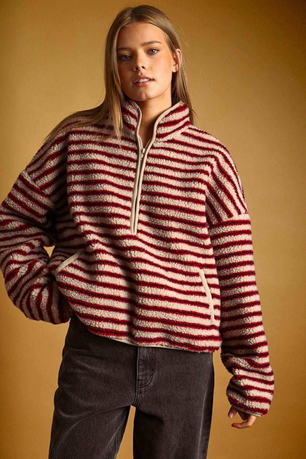 Summit Multi Stripe Sherpa Half-Zip Pullover - Westly