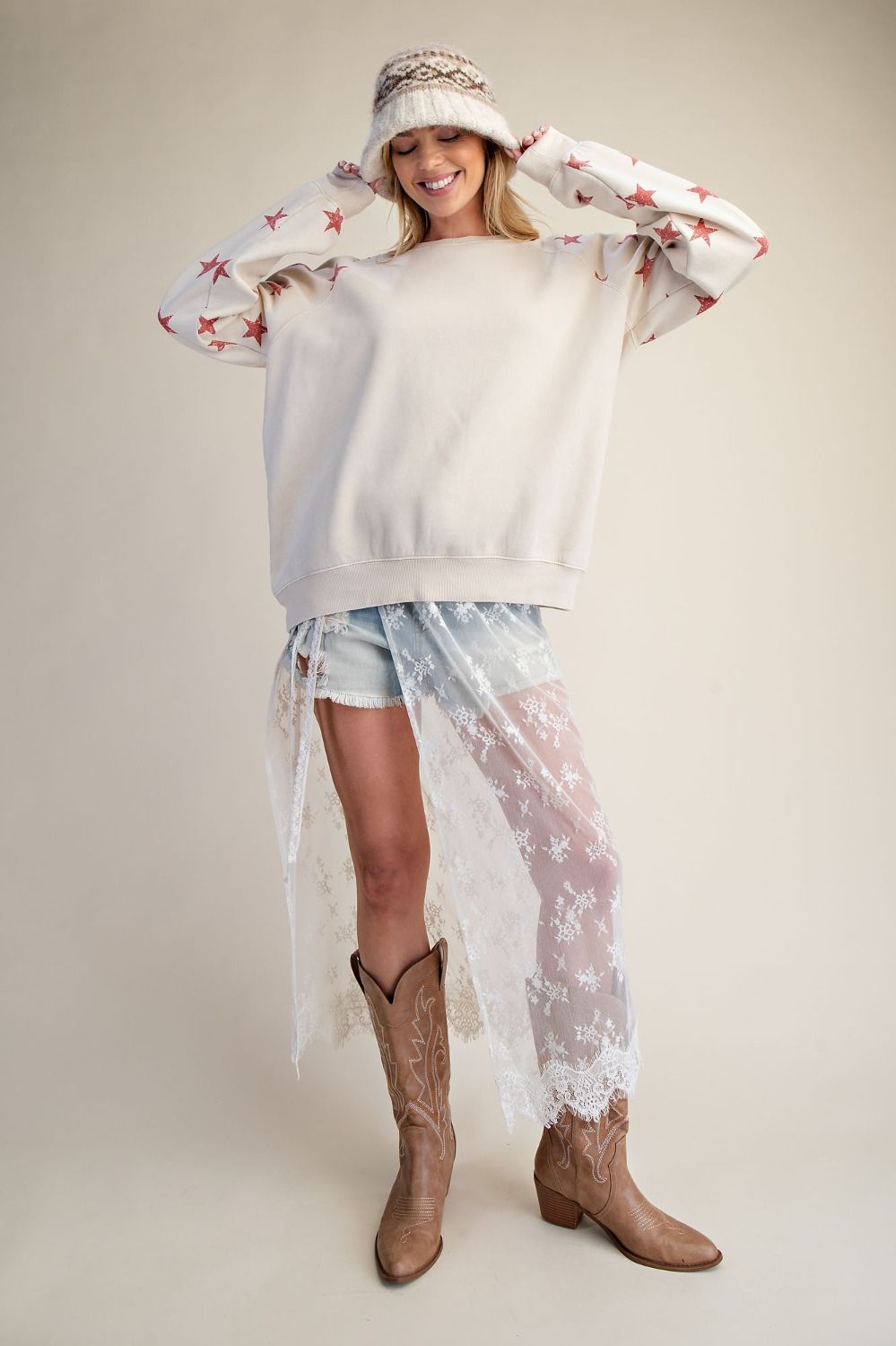 Summit Star Printed Washed Terry Pullover - Westly