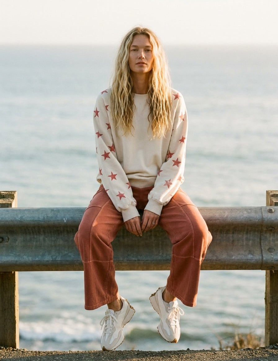 Summit Star Printed Washed Terry Pullover - Westly
