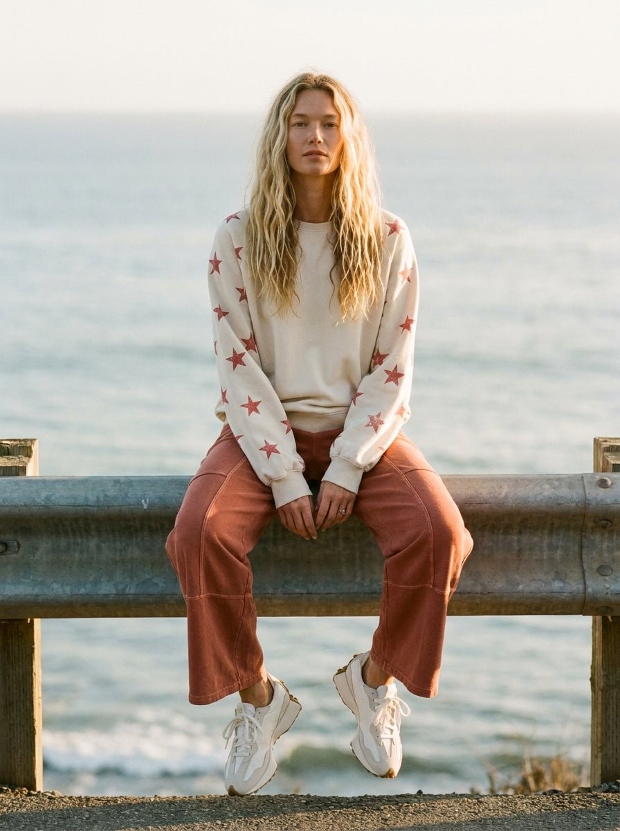 Summit Star Printed Washed Terry Pullover - Westly