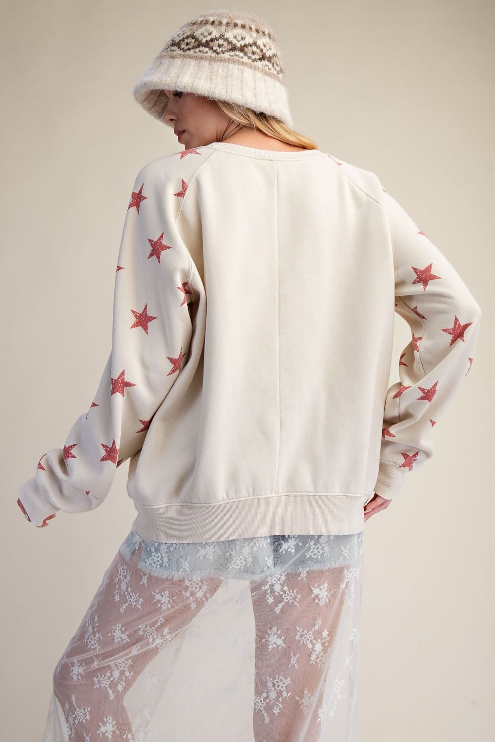 Summit Star Printed Washed Terry Pullover - Westly
