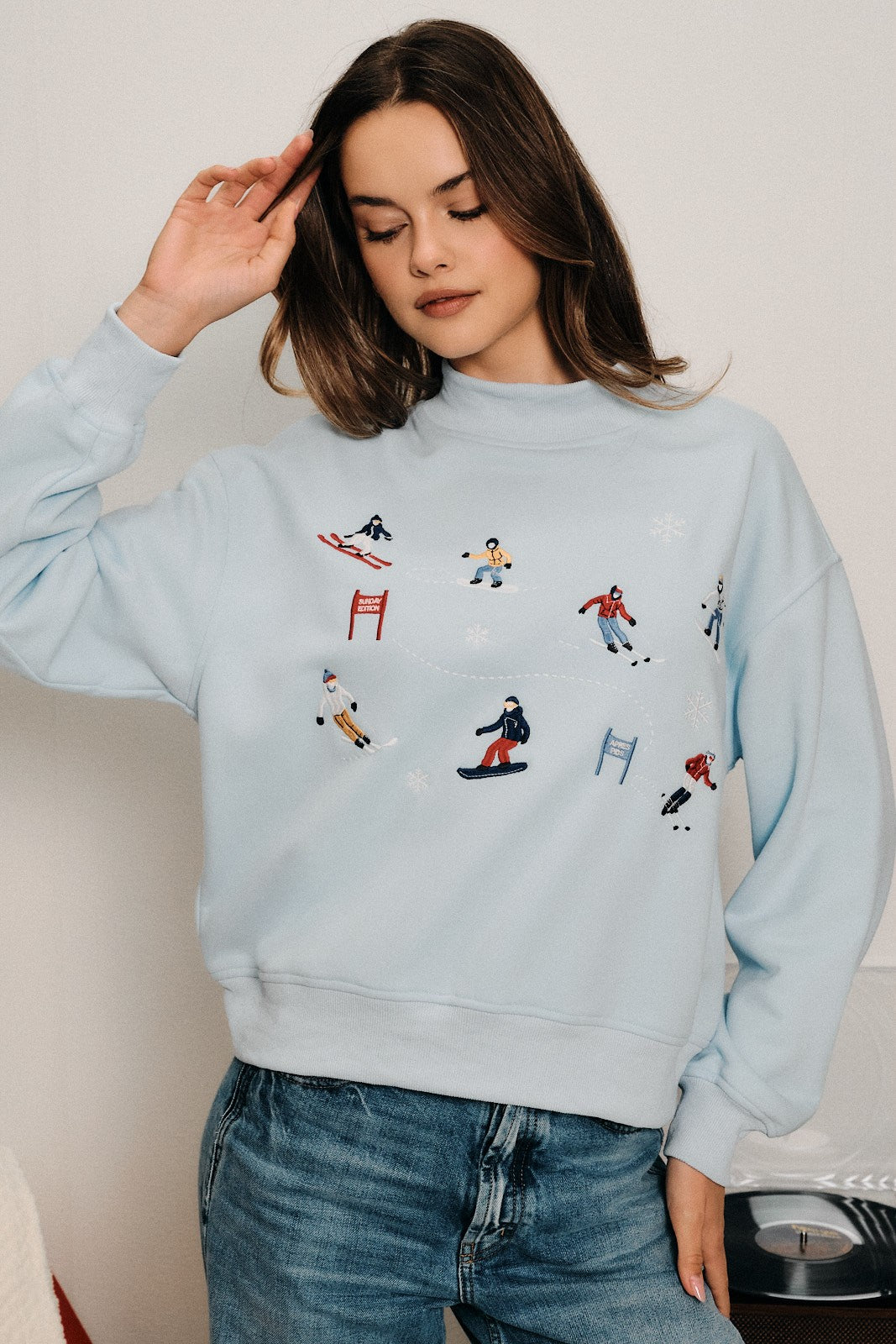 Summitline Ski Embroidered Sweatshirt - Blue