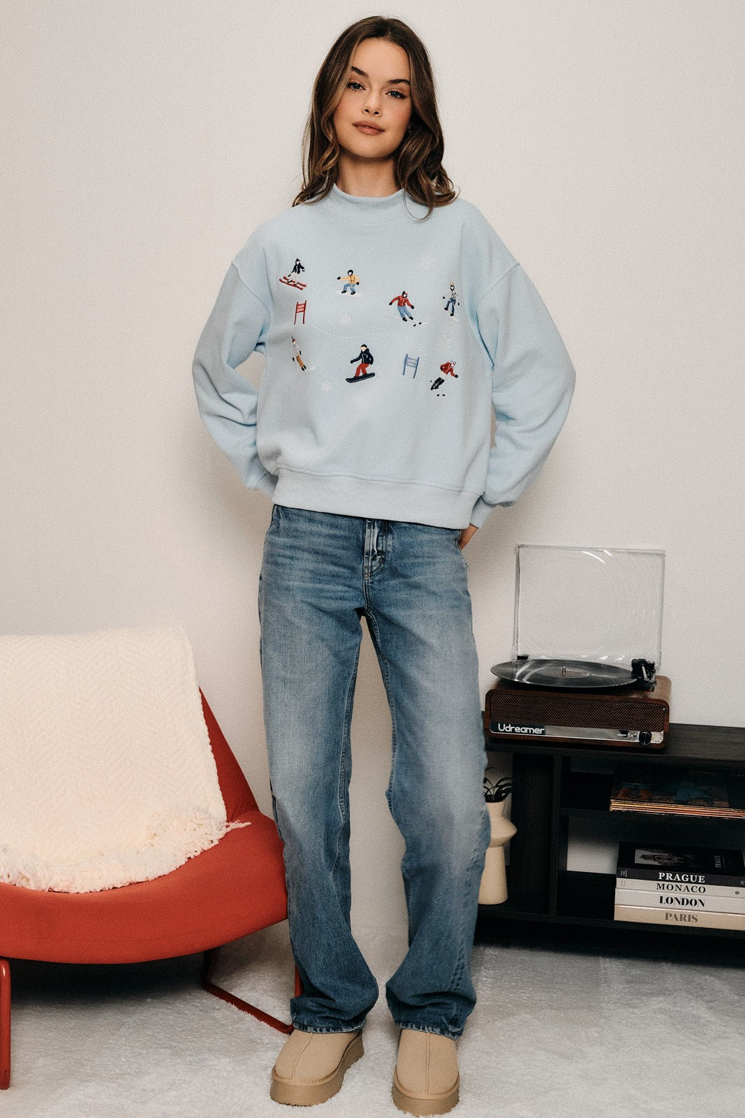 Summitline Ski Embroidered Sweatshirt - Blue