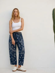 Sun Chaser Barrel Fit Printed Utility Knit Pants - Westly