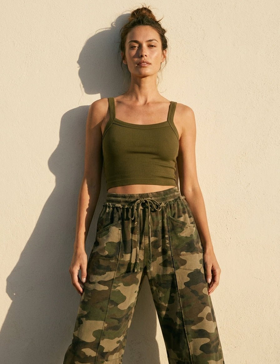 Sun Chaser Barrel Fit Printed Utility Knit Pants - Westly