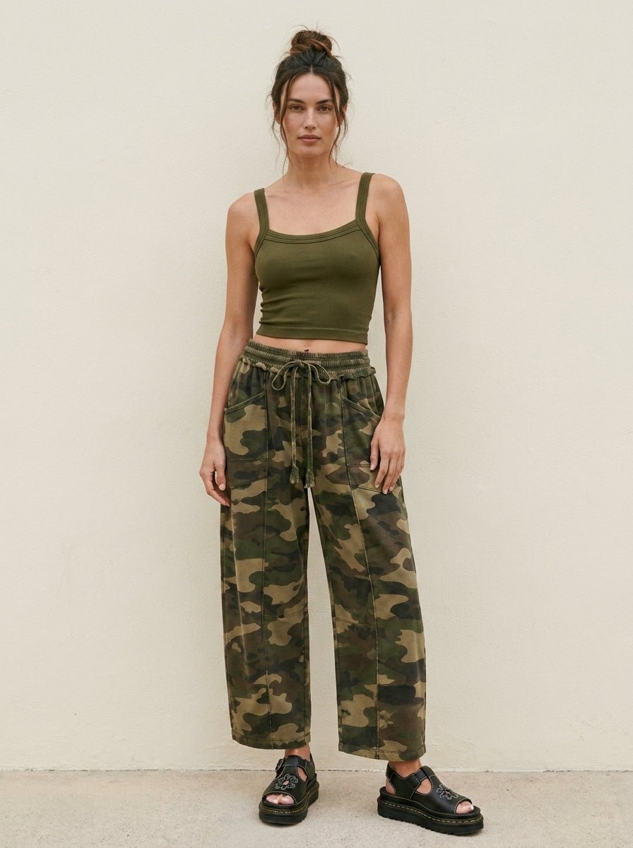 Sun Chaser Barrel Fit Printed Utility Knit Pants - Westly