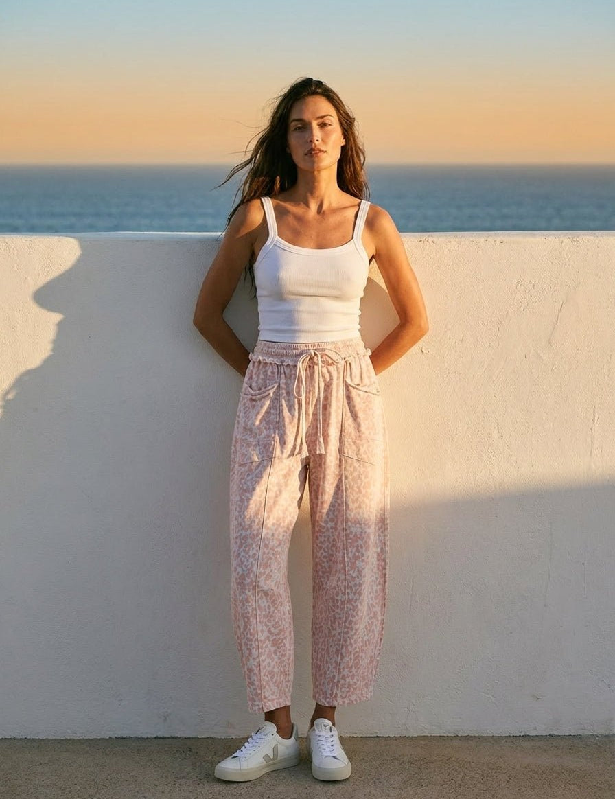 Sun Chaser Barrel Fit Printed Utility Knit Pants - Westly