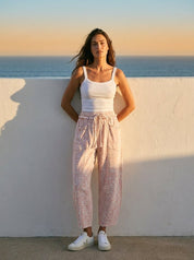 Sun Chaser Barrel Fit Printed Utility Knit Pants - Westly