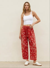 Sun Chaser Barrel Fit Printed Utility Knit Pants - Westly