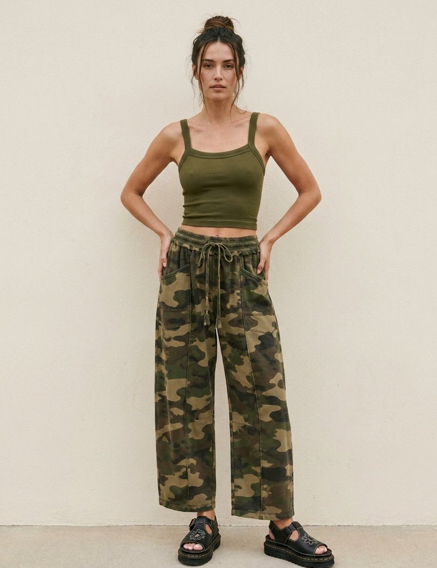 Sun Chaser Barrel Fit Printed Utility Knit Pants - Westly