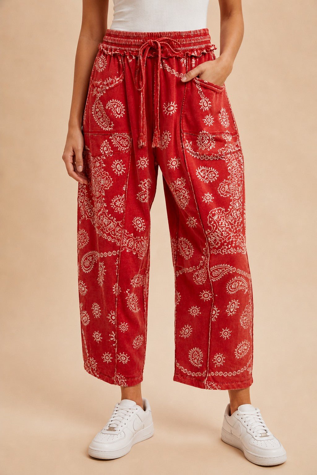 Sun Chaser Barrel Fit Printed Utility Knit Pants - Westly