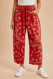 Sun Chaser Barrel Fit Printed Utility Knit Pants - Westly