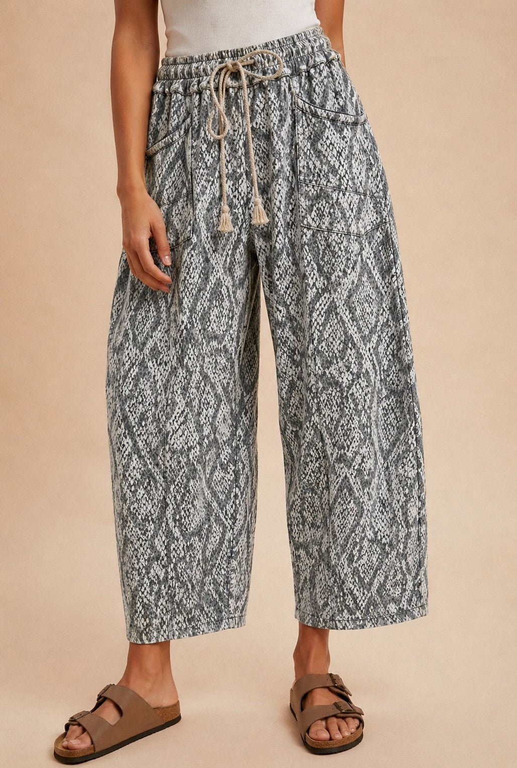 Sun Chaser Barrel Fit Printed Utility Knit Pants - Westly