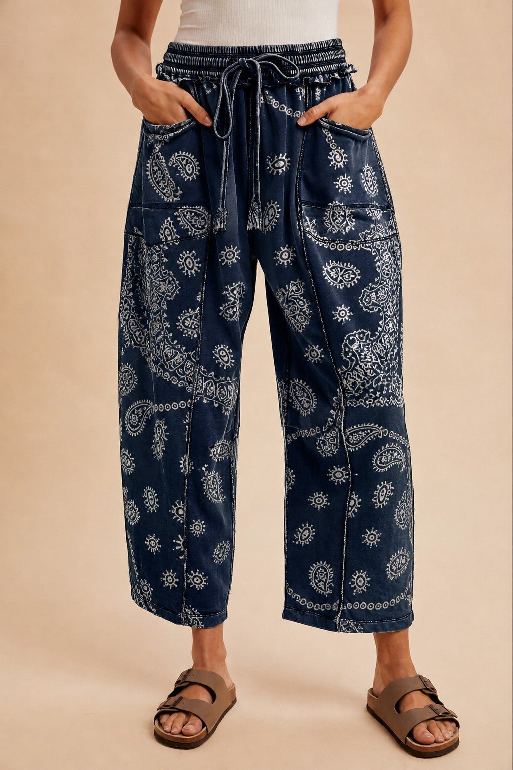 Sun Chaser Barrel Fit Printed Utility Knit Pants - Westly