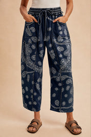 Sun Chaser Barrel Fit Printed Utility Knit Pants - Westly