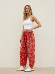 Sun Chaser Barrel Fit Printed Utility Knit Pants - Westly