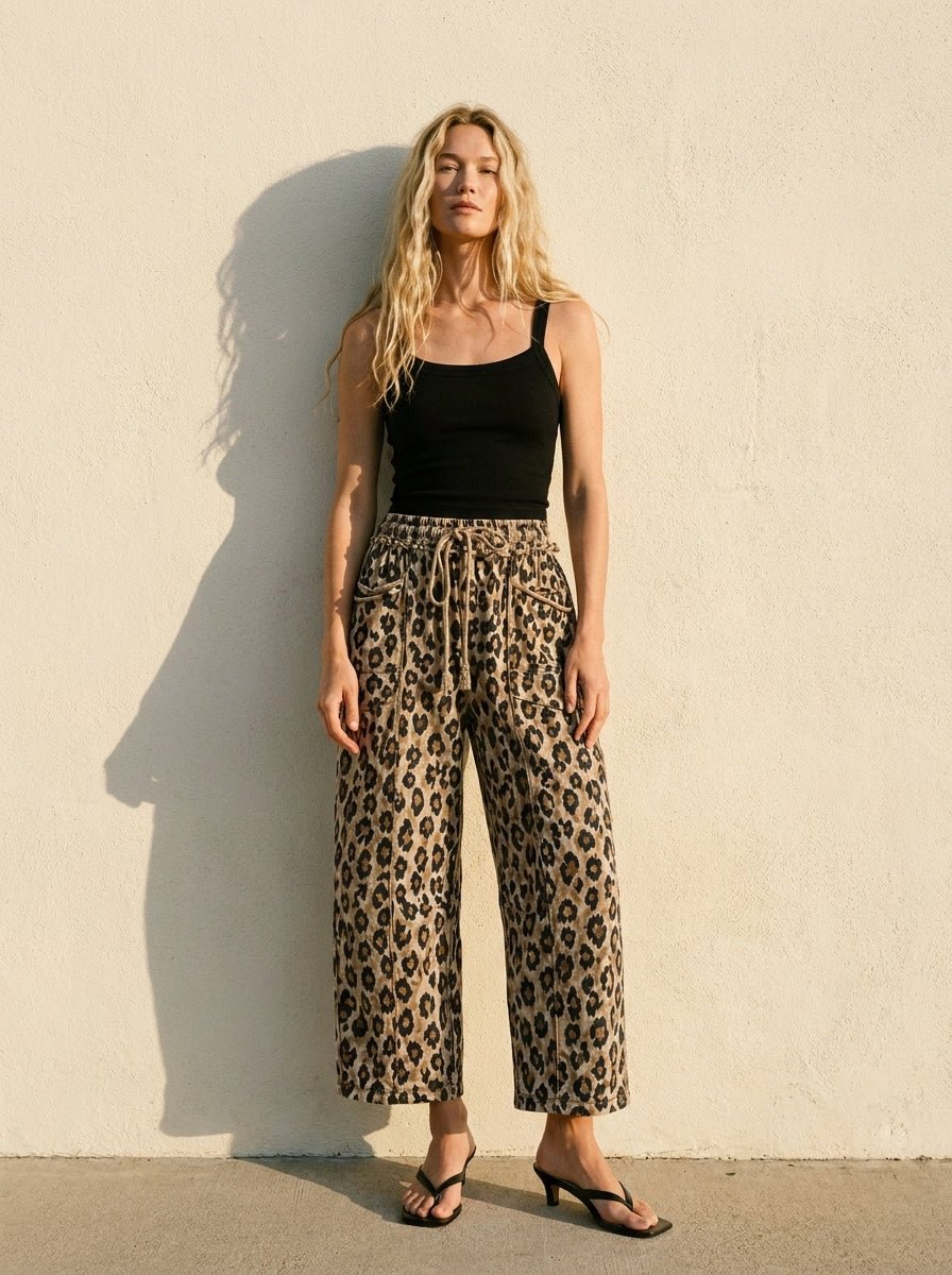 Sun Chaser Barrel Fit Printed Utility Knit Pants - Westly