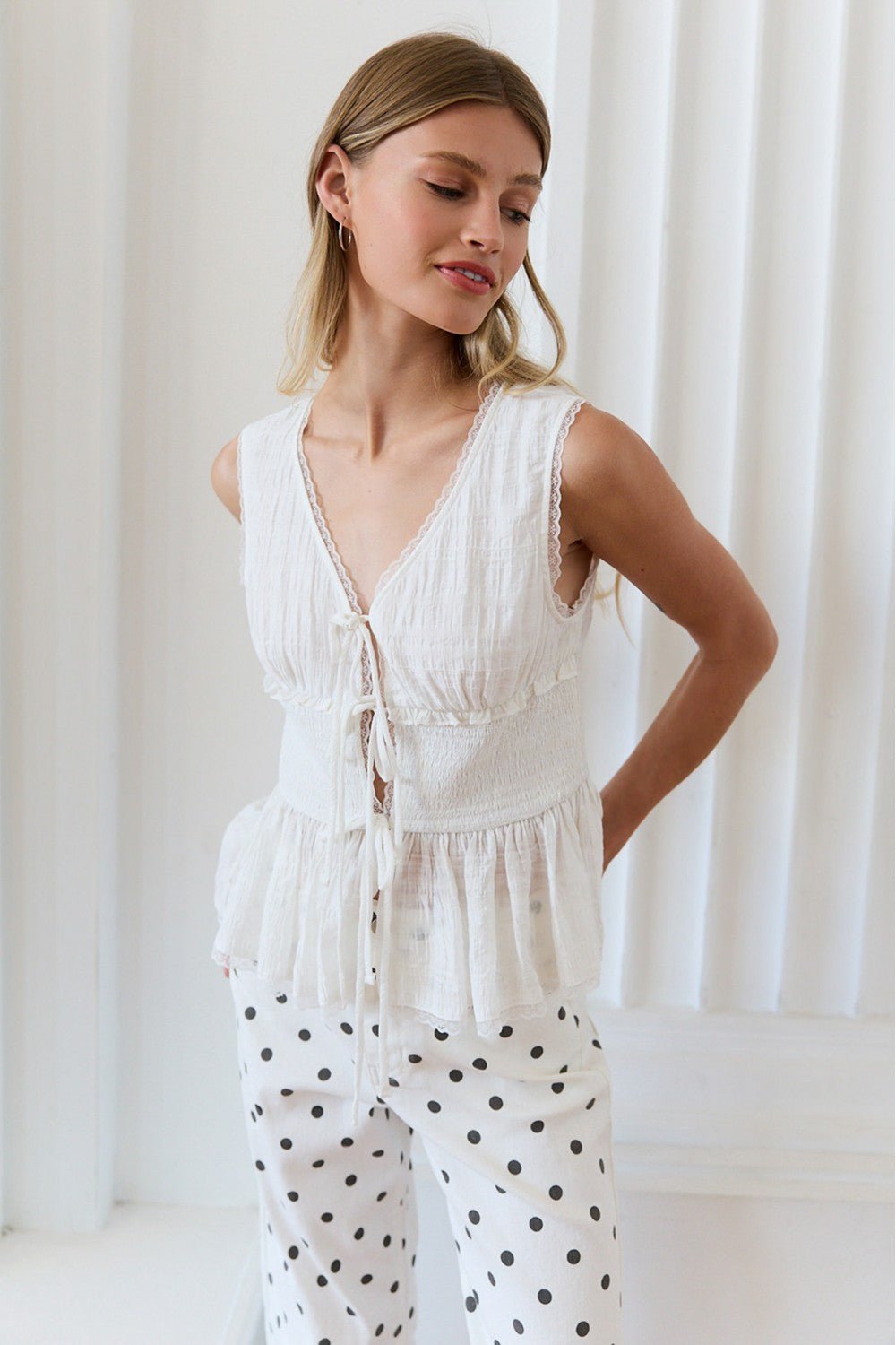Sunday Lace Peplum Top - Westly